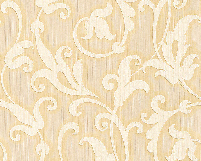 media image for Floral Scrollwork Wallpaper in Yellows design by BD Wall 293