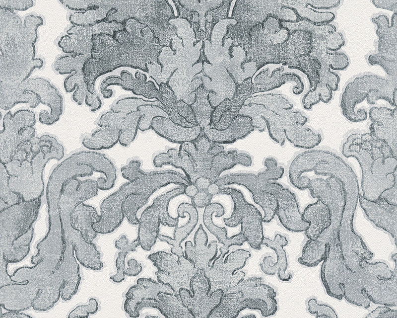 media image for Floral Structures Wallpaper in Blue and Grey design by BD Wall 217