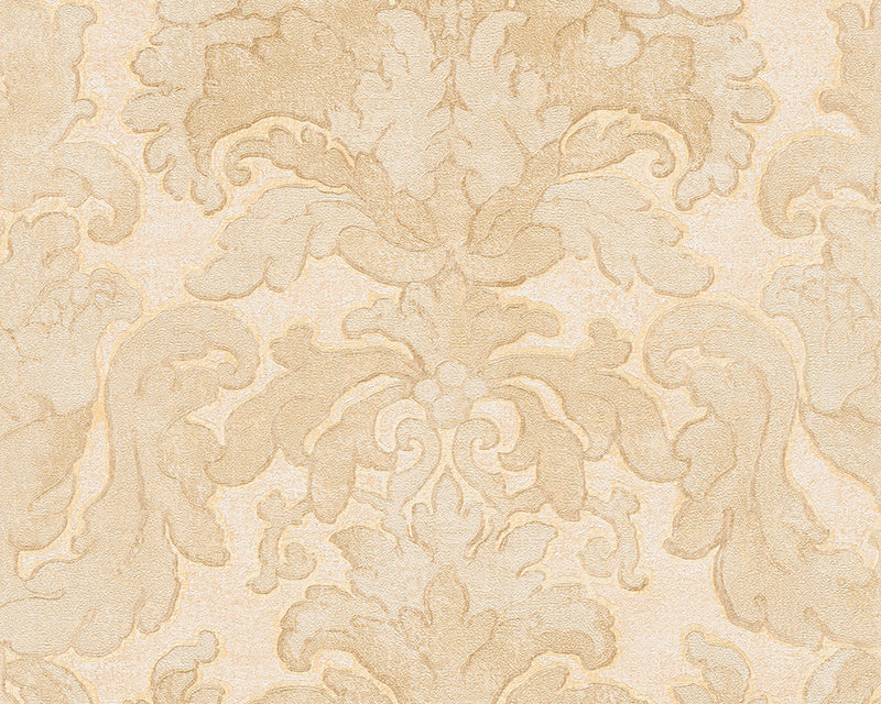 media image for sample floral structures wallpaper in yellow and metallic design by bd wall 1 257