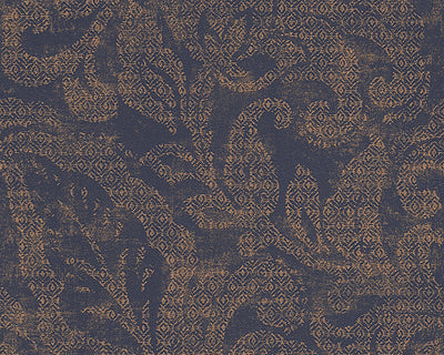 product image for Floral Wallpaper in Blue and Metallic design by BD Wall 27
