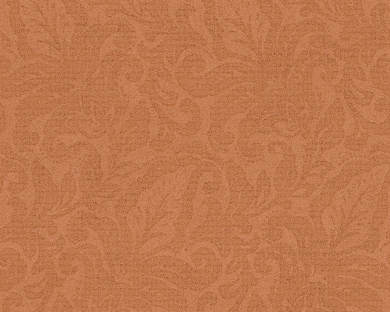 media image for Floral Wallpaper in Orange and Metallic design by BD Wall 21