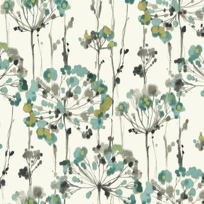 product image of Flourish Peel & Stick Wallpaper in Turquoise by York Wallcoverings 581