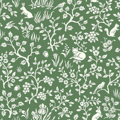 product image for Fox & Hare Wallpaper in Forest Green from Magnolia Home Vol. 2 by Joanna Gaines 33