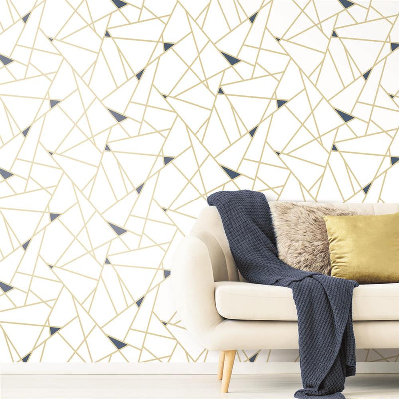 media image for Fracture Peel & Stick Wallpaper in Gold by RoomMates for York Wallcoverings 280
