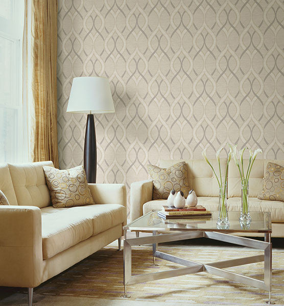 media image for Frequency Ogee Wallpaper from the Symetrie Collection by Brewster Home Fashions 296