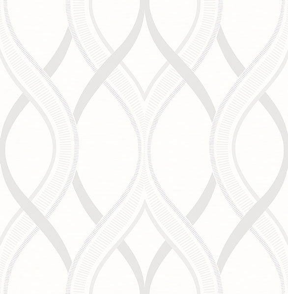 media image for Frequency Cream Ogee Wallpaper from the Symetrie Collection by Brewster Home Fashions 288