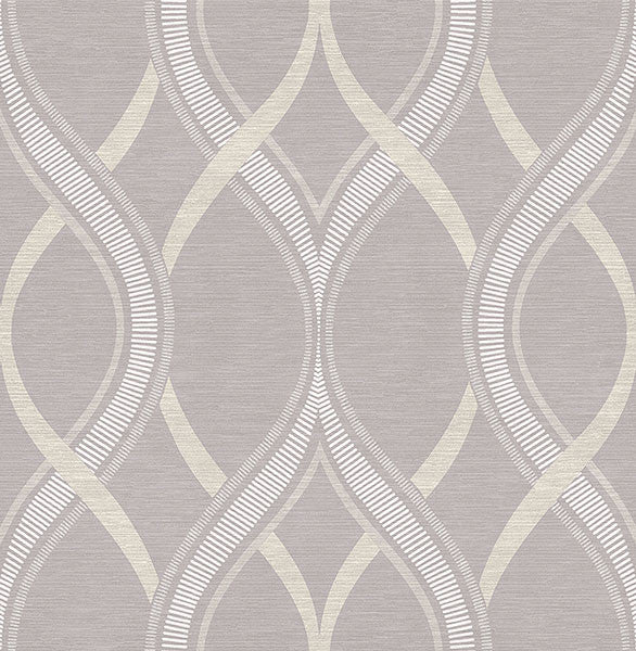 media image for Frequency Lavender Ogee Wallpaper from the Symetrie Collection by Brewster Home Fashions 22