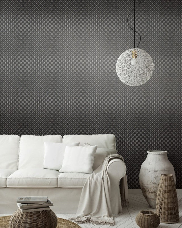 media image for Fretwork Wallpaper in Black from the Tea Garden Collection by Ronald Redding for York Wallcoverings 232