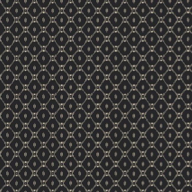 media image for Fretwork Wallpaper in Black from the Tea Garden Collection by Ronald Redding for York Wallcoverings 257