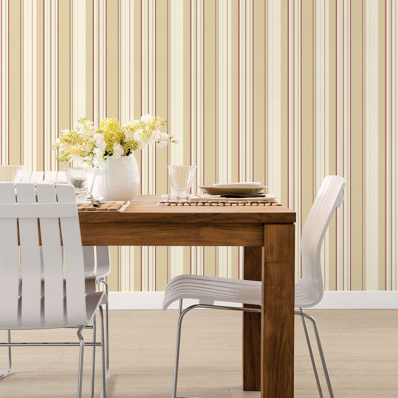 media image for Abstract Stripes Cream/Red Wallpaper from the Kitchen Recipes Collection by Galerie Wallcoverings 283