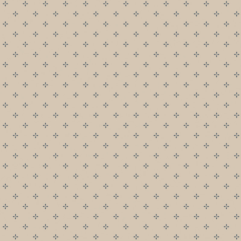 media image for Miniature Dotty Flowers Beige/Navy Wallpaper from the Kitchen Recipes Collection by Galerie Wallcoverings 254