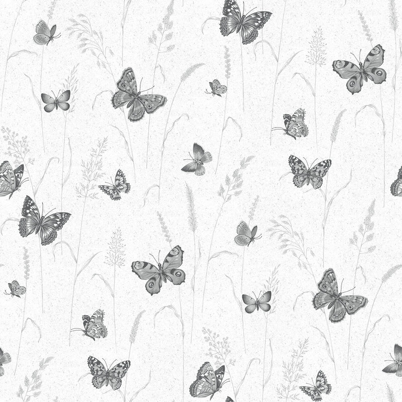 media image for Meadow Butterfly Grey/Black Wallpaper from the Kitchen Recipes Collection by Galerie Wallcoverings 296