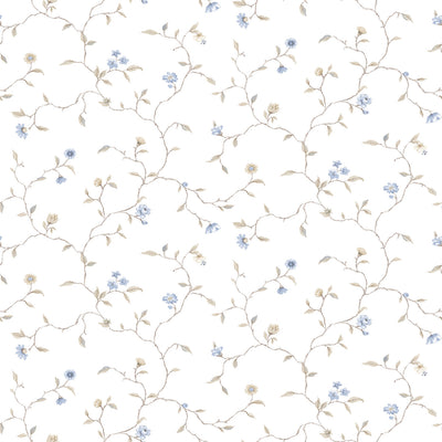product image of Trailing Flowers Beige/Blue Wallpaper from the Kitchen Recipes Collection by Galerie Wallcoverings 555