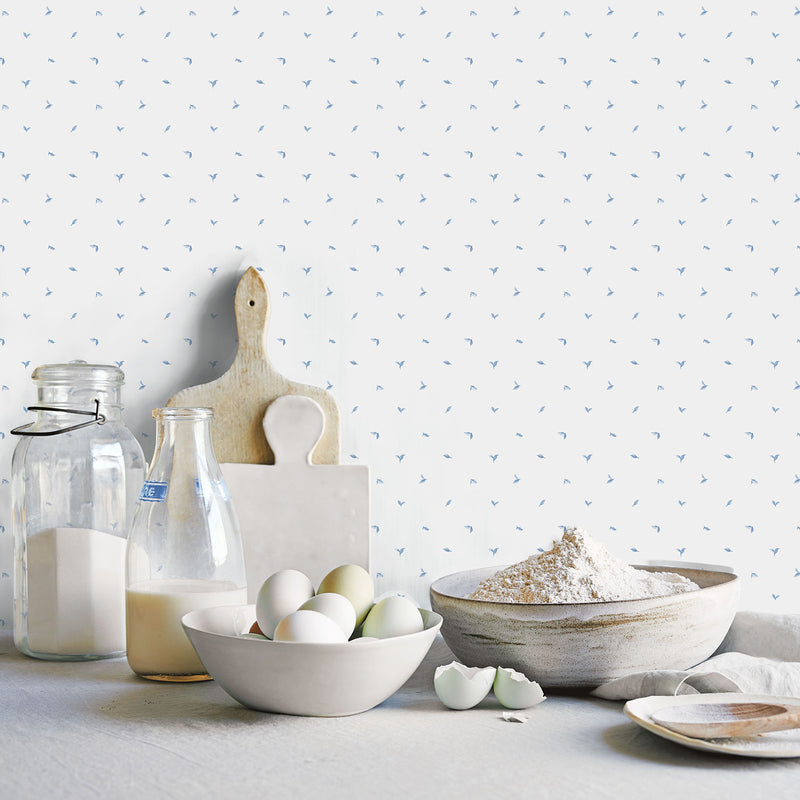 media image for Checked Blue Wallpaper from the Kitchen Recipes Collection by Galerie Wallcoverings 298