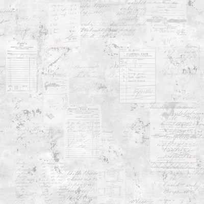 product image of Café Receipts Grey/White Wallpaper from the Kitchen Recipes Collection by Galerie Wallcoverings 50