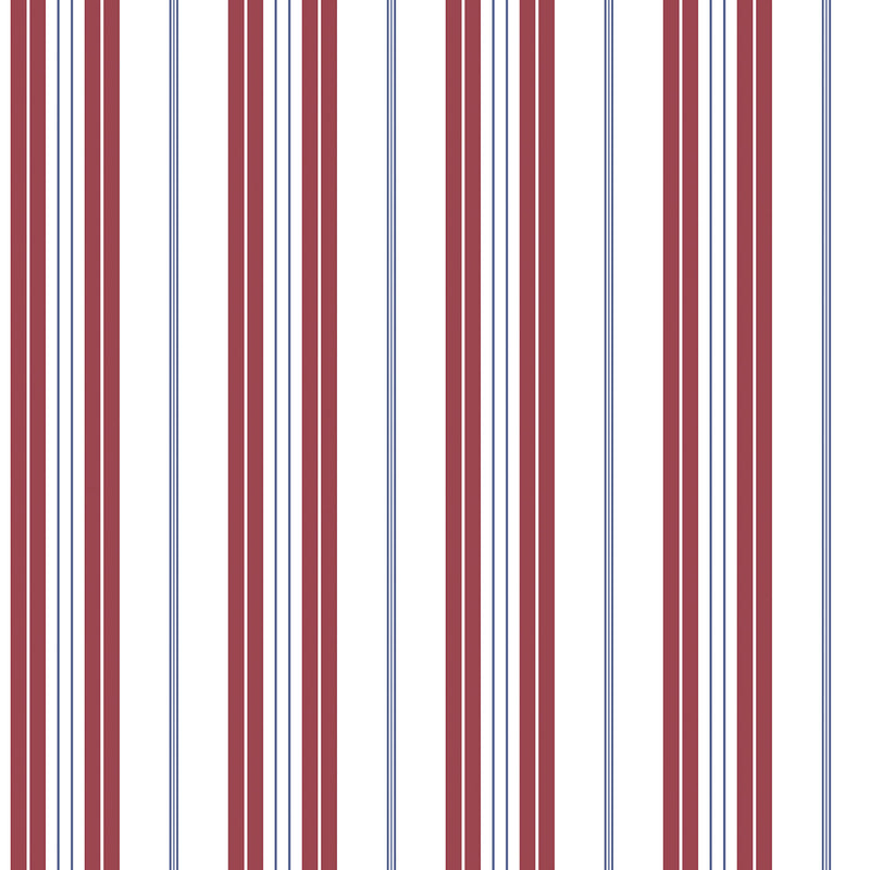 media image for Two Colour Stripe Red/Navy Wallpaper from the Deauville 2 Collection by Galerie Wallcoverings 243