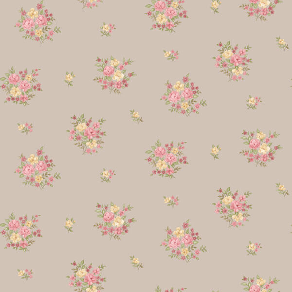 media image for Floral Bunch Wallpaper in Red 244