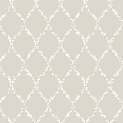 product image of Geometric Trellis Beige/White Wallpaper from the Vintage Roses Collection by Galerie Wallcoverings 589