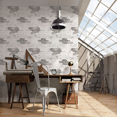 product image for Exposed Brick Grey Wallpaper from the Grunge Collection by Galerie Wallcoverings 65