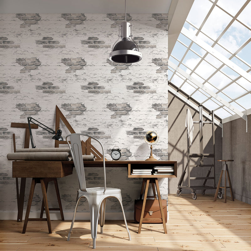 media image for Exposed Brick Grey Wallpaper from the Grunge Collection by Galerie Wallcoverings 282