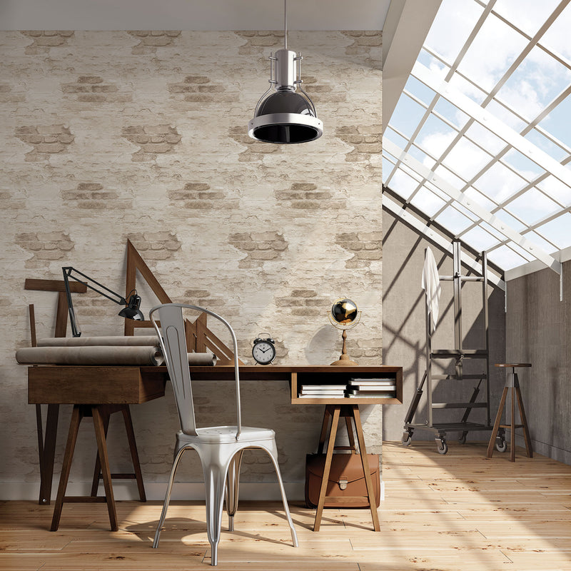 media image for Exposed Brick Beige Wallpaper from the Grunge Collection by Galerie Wallcoverings 249