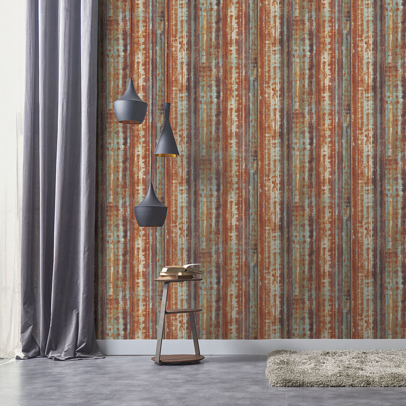 media image for Corrugated Metal Rust Wallpaper from the Grunge Collection by Galerie Wallcoverings 214