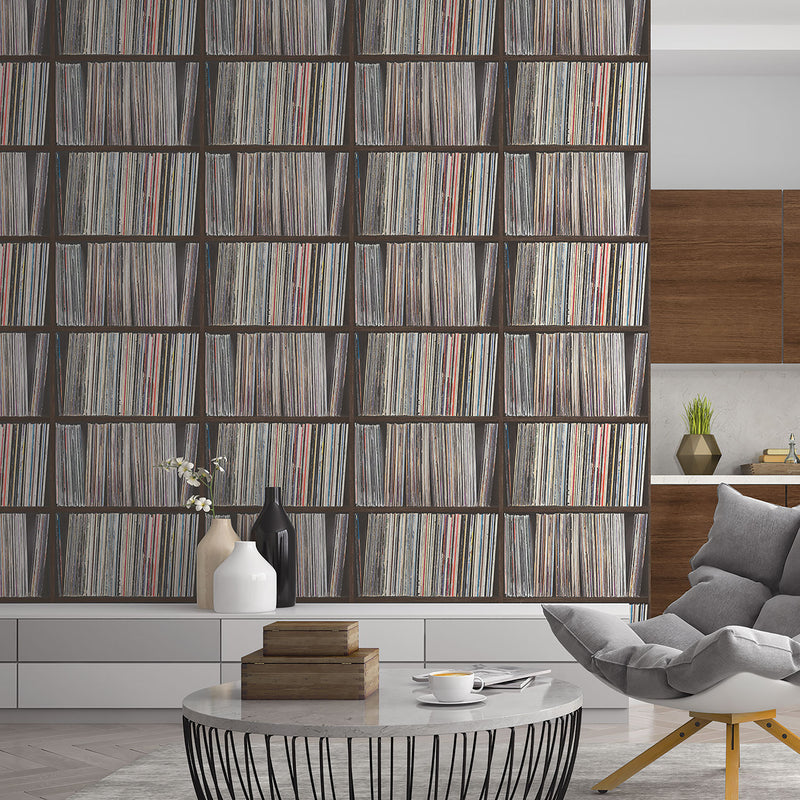 media image for LP Shelf Multicolor Wallpaper from the Grunge Collection by Galerie Wallcoverings 213