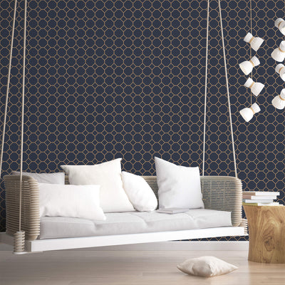 product image for Bee Hive Navy/Gold Wallpaper from the Just Kitchens Collection by Galerie Wallcoverings 78