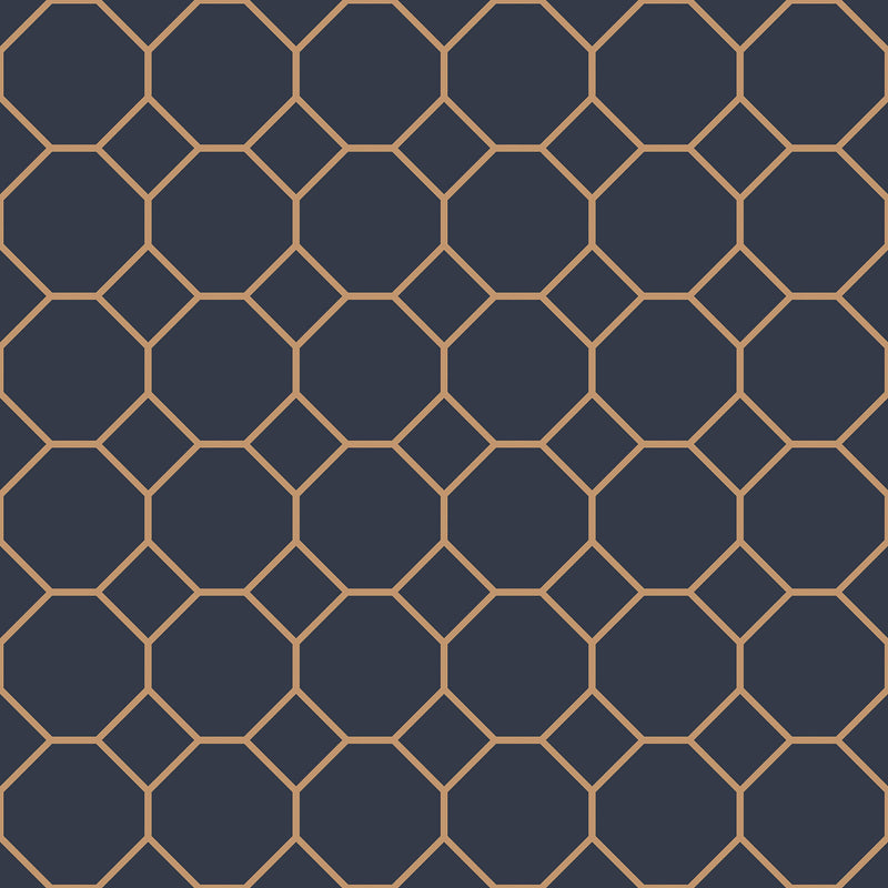 media image for Bee Hive Navy/Gold Wallpaper from the Just Kitchens Collection by Galerie Wallcoverings 284