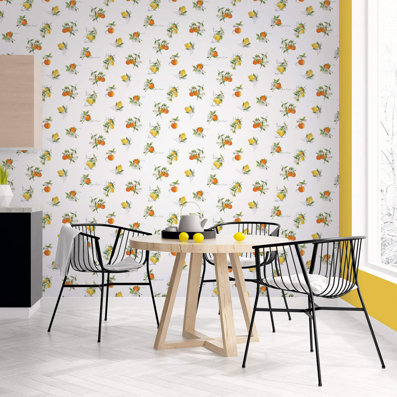 media image for Citrus Toss Orange/Green Wallpaper from the Just Kitchens Collection by Galerie Wallcoverings 248