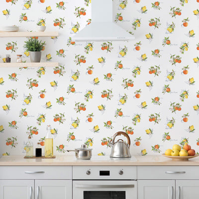 product image for Citrus Toss Orange/Green Wallpaper from the Just Kitchens Collection by Galerie Wallcoverings 79