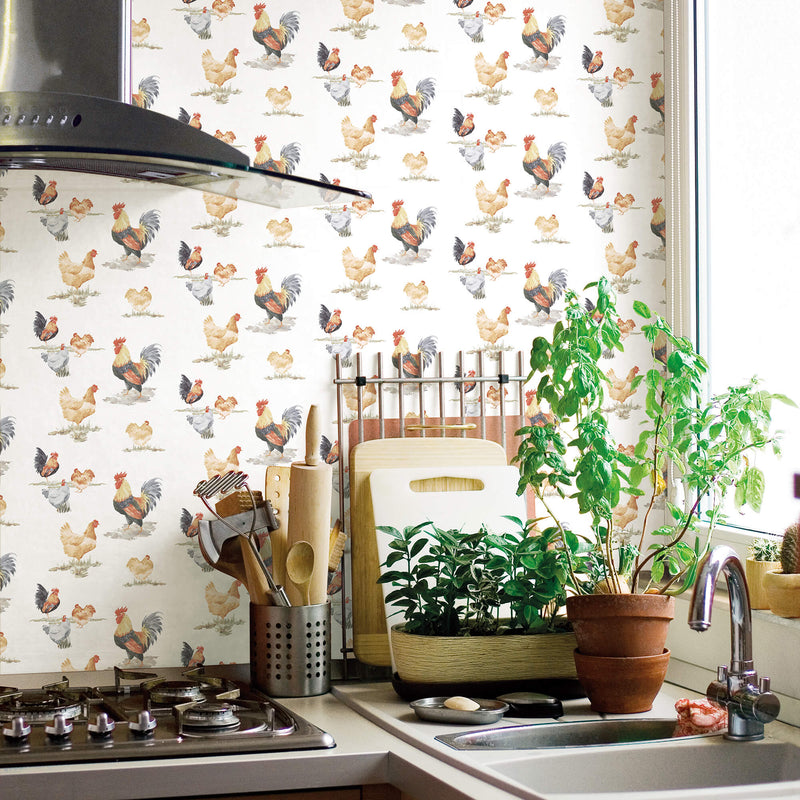 media image for Free Range Black/Red Wallpaper from the Just Kitchens Collection by Galerie Wallcoverings 262