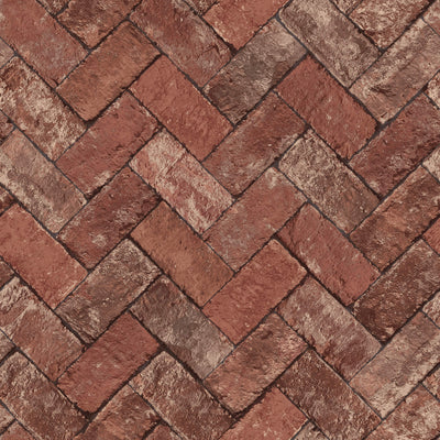product image of Herringbone Brick Red Wallpaper from the Just Kitchens Collection by Galerie Wallcoverings 548