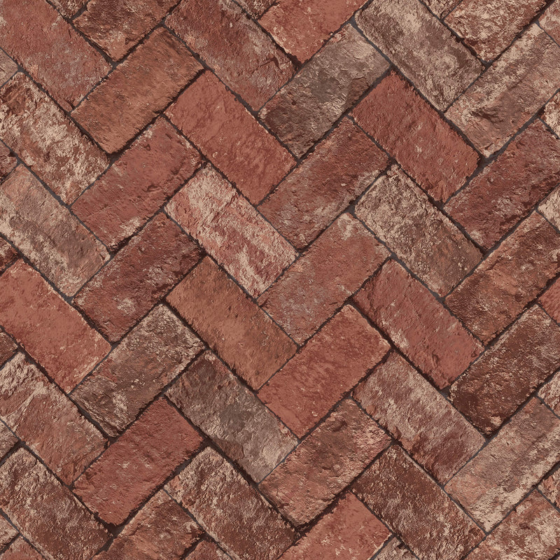 media image for Herringbone Brick Red Wallpaper from the Just Kitchens Collection by Galerie Wallcoverings 226