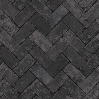 product image of Herringbone Brick Black Wallpaper from the Just Kitchens Collection by Galerie Wallcoverings 594