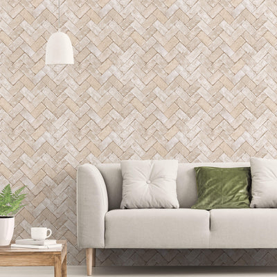 product image for Herringbone Brick Beige/Grey Wallpaper from the Just Kitchens Collection by Galerie Wallcoverings 64