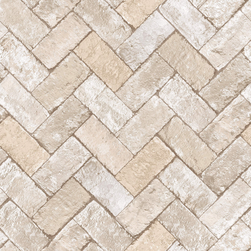 media image for Herringbone Brick Beige/Grey Wallpaper from the Just Kitchens Collection by Galerie Wallcoverings 280