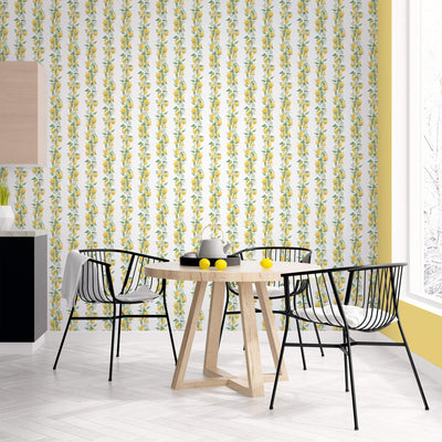 product image of Lemon Stripe Yellow/Green Wallpaper from the Just Kitchens Collection by Galerie Wallcoverings 572