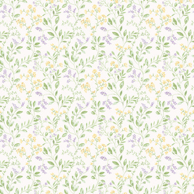product image of Spring Leaf Trail Lilac/Yellow Wallpaper from the Just Kitchens Collection by Galerie Wallcoverings 527