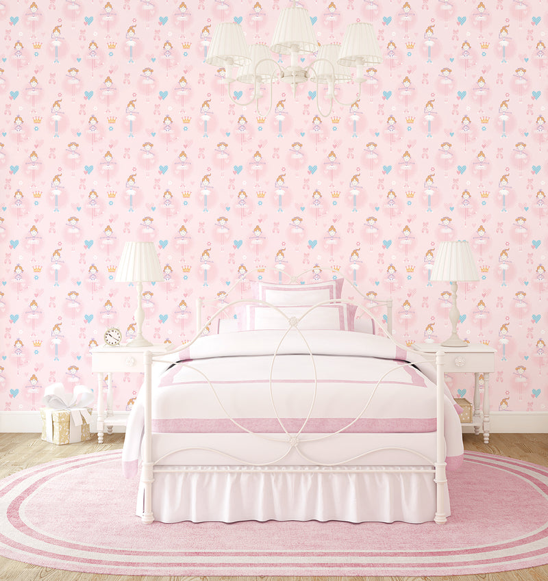 media image for Ballerina Pink Wallpaper from the Just 4 Kids 2 Collection by Galerie Wallcoverings 282