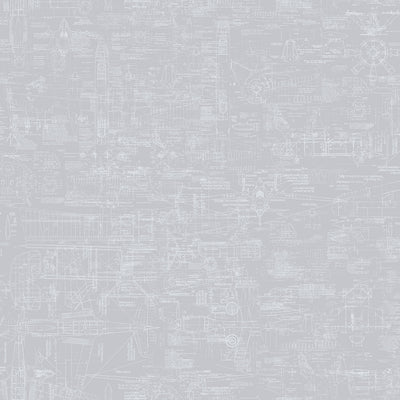 product image for Blueprint Silver/Grey Wallpaper from the Nostalgie Collection by Galerie Wallcoverings 3