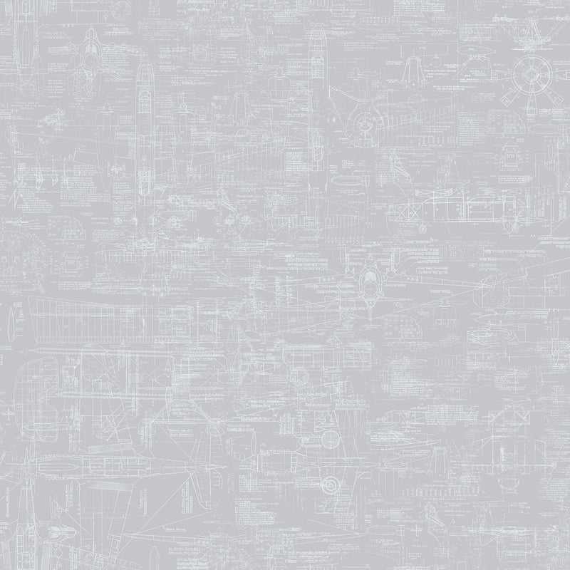 media image for Blueprint Silver/Grey Wallpaper from the Nostalgie Collection by Galerie Wallcoverings 288