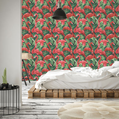 product image for Flamingos Red Wallpaper from the Global Fusion Collection by Galerie Wallcoverings 20