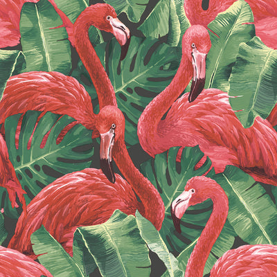 product image of Flamingos Red Wallpaper from the Global Fusion Collection by Galerie Wallcoverings 521