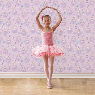 product image for Ballerina Purple Wallpaper from the Just 4 Kids 2 Collection by Galerie Wallcoverings 25