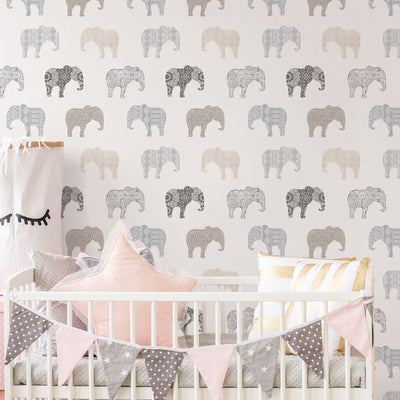 product image for Elephant Neutral Wallpaper from the Just 4 Kids 2 Collection by Galerie Wallcoverings 54