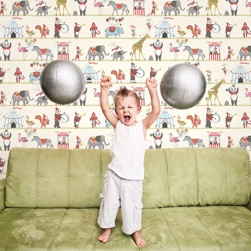 media image for Circus Blue/Red Wallpaper from the Just 4 Kids 2 Collection by Galerie Wallcoverings 288