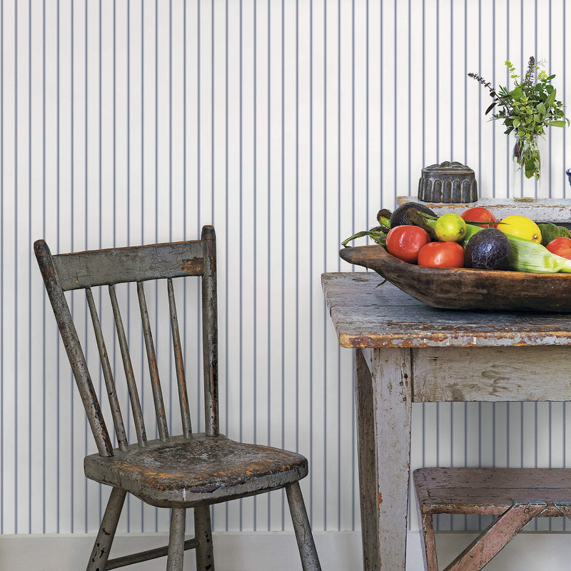 media image for Napkin Stripe Navy/Blue Wallpaper from the Just Kitchens Collection by Galerie Wallcoverings 210