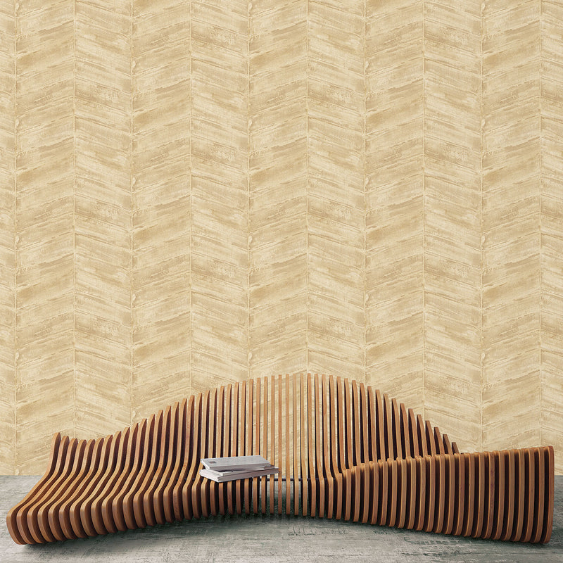 media image for Chevron Wallpaper in Ochre/Gold from the Ambiance Collection by Galerie Wallcoverings 275