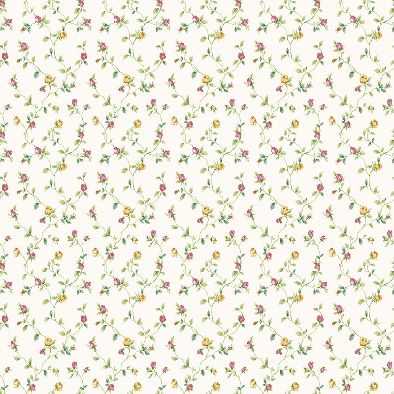 media image for Trellis Vines Pink/Green Wallpaper from the Miniatures 2 Collection by Galerie Wallcoverings 285